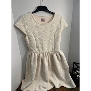 Neon Rose Girls Dress Size 14 Cream Diamond Pattern Party Casual Cute‎